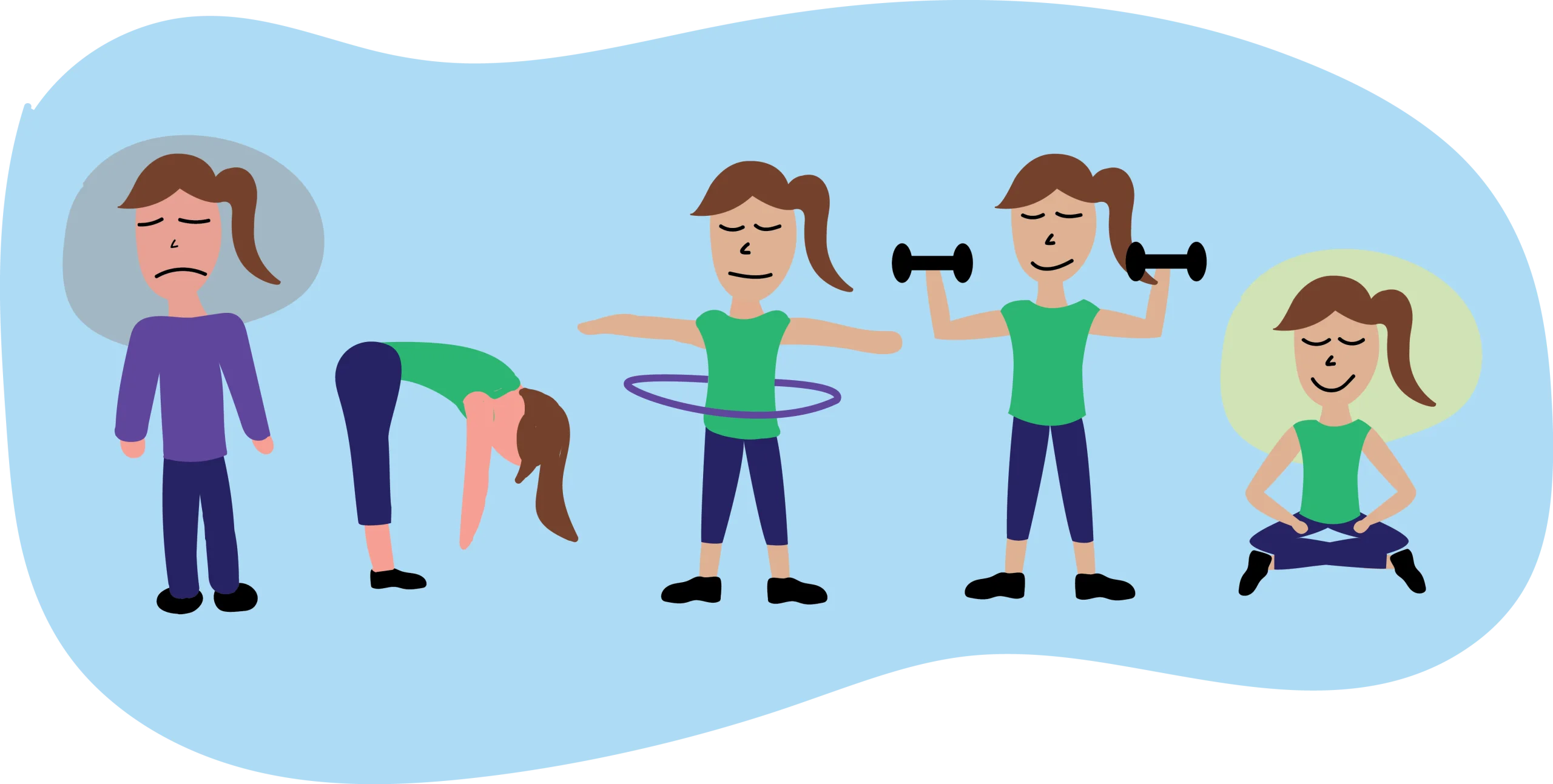 Playful Exercise and Fitness Clipart: Fun Fitness Moves for All Ages