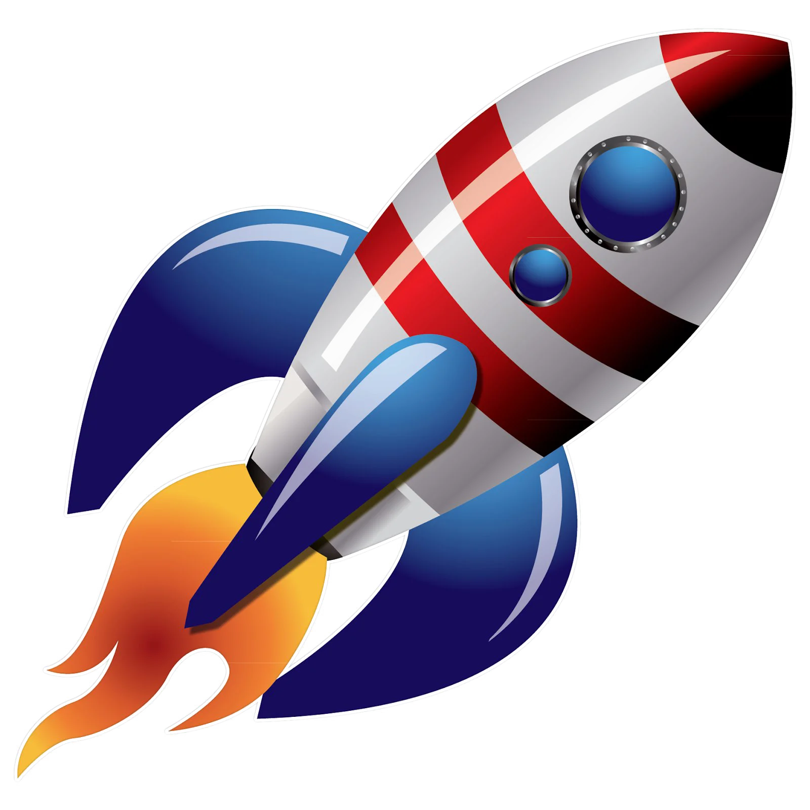 Retro Space Exploration Rocket Clipart: Soaring Through Cosmic Adventures