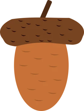 Rustic Autumn Woodland Acorn Clipart with Textured Brown and Orange Design