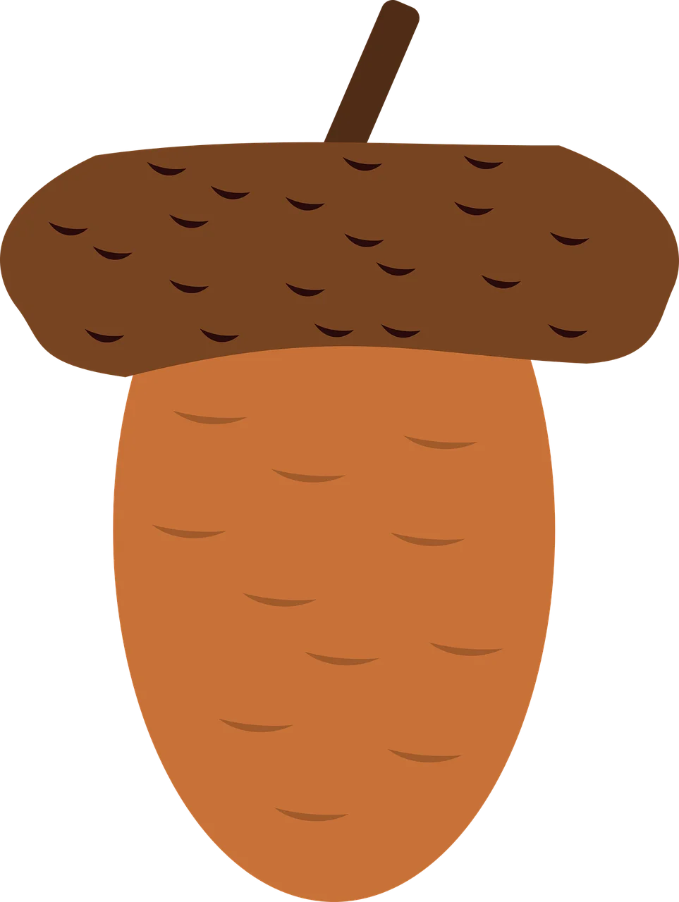 Rustic Autumn Woodland Acorn Clipart with Textured Brown and Orange Design