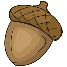 Rustic Brown Woodland Acorn Clipart with Detailed Textured Surface Design