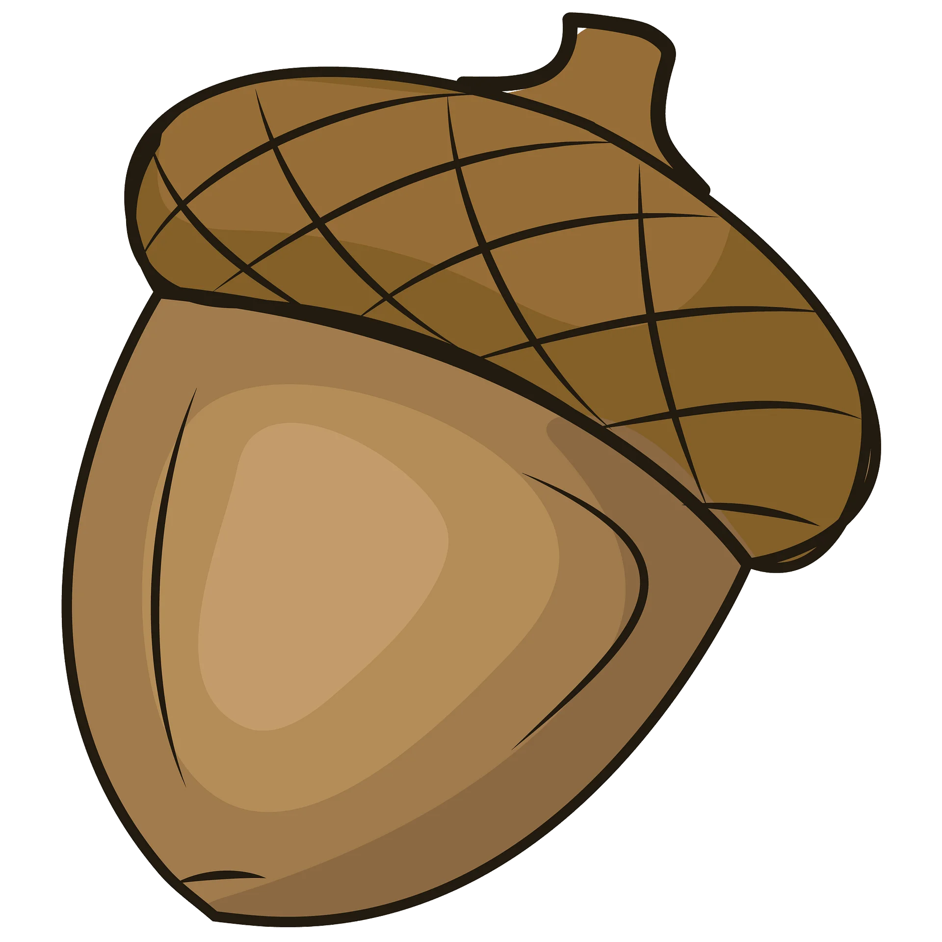 Rustic Brown Woodland Acorn Clipart with Detailed Textured Surface Design