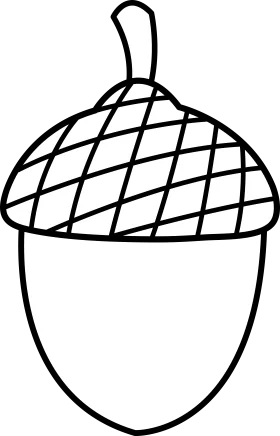Simple Monochrome Acorn Clipart - Minimalist Nature-Inspired Line Drawing