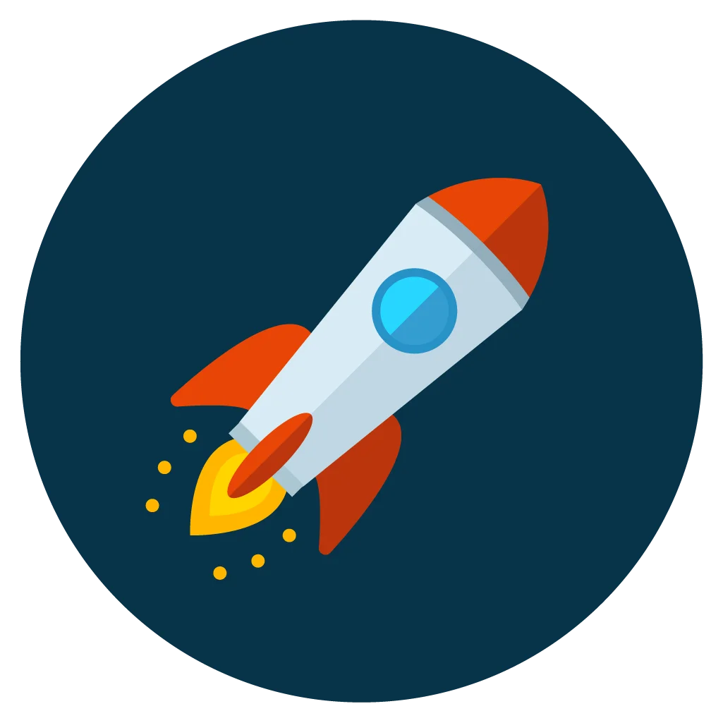 Sleek Metallic Retro Space Rocket Launching Clipart Icon Design