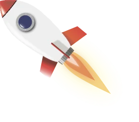 Sleek Space Exploration Rocket Clipart with Dynamic Flame Propulsion