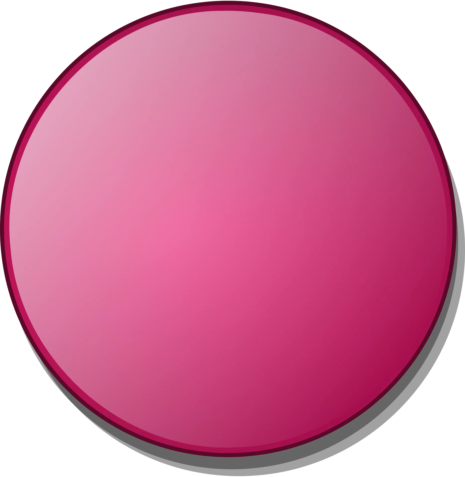 Smooth Magenta Round Clipart Design with Elegant Shadow Effect
