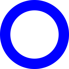 Bold Azure Blue Open Circle Geometric Minimalist Clipart Design Element