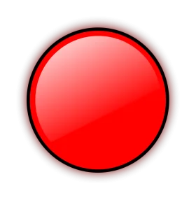 Bold Crimson Circle Clipart - Sleek Minimalist Design with Sharp Black Outline