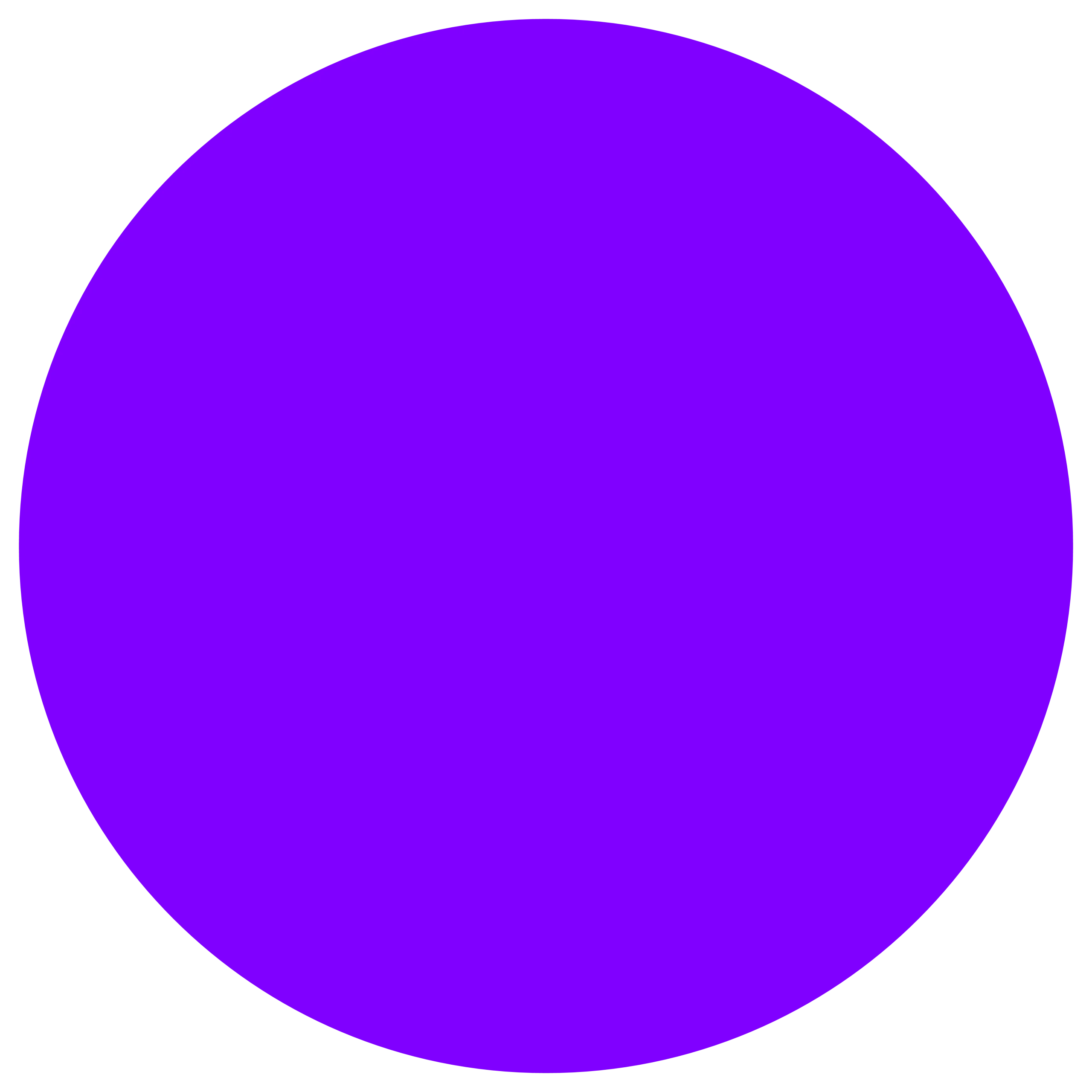 Bold Electric Purple Perfect Circle Minimalist Clipart Design Element