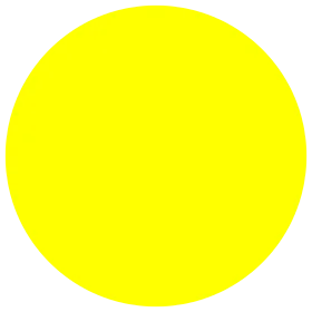 Bright Luminous Yellow Circular Clipart Design Element with Smooth Edges