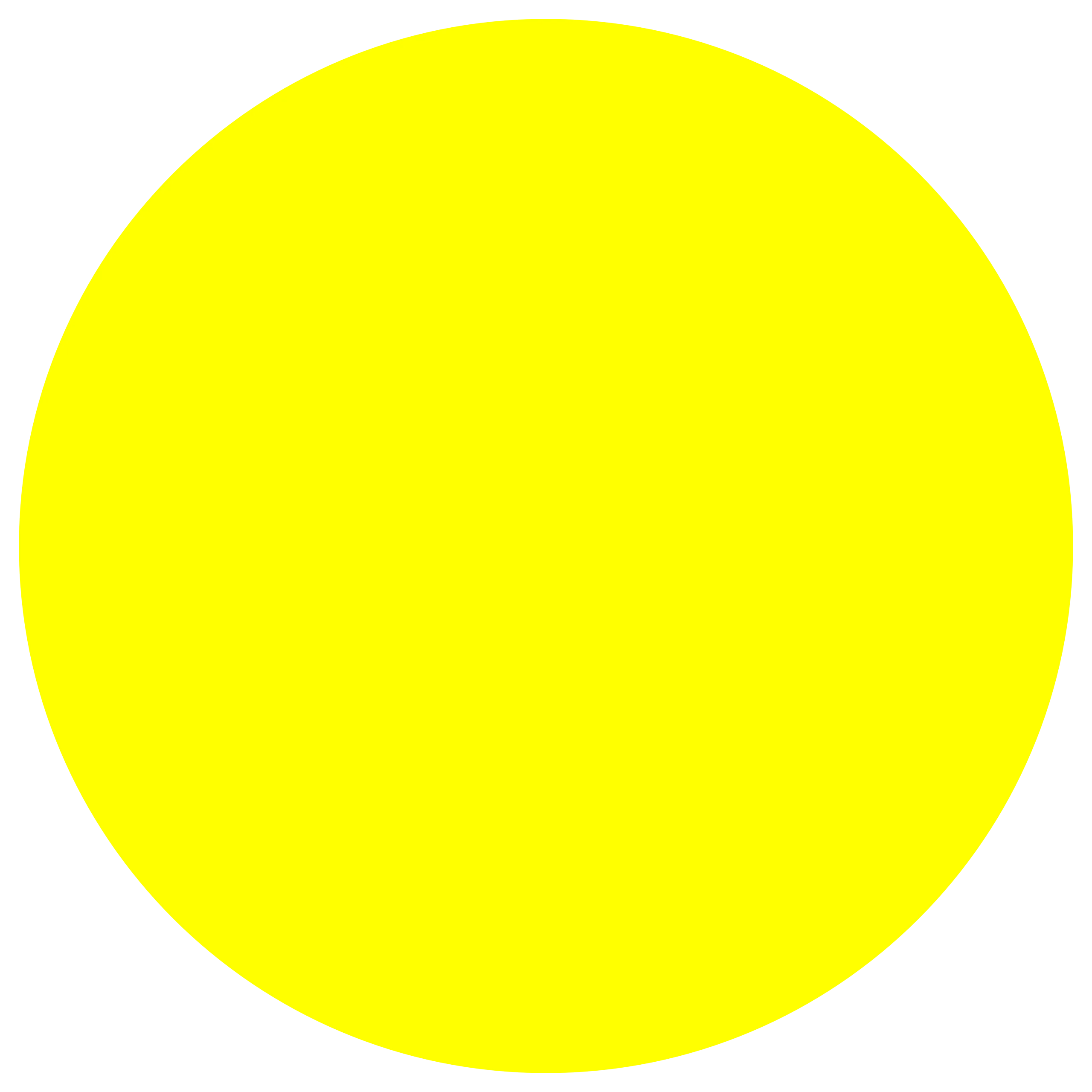 Bright Luminous Yellow Circular Clipart Design Element with Smooth Edges