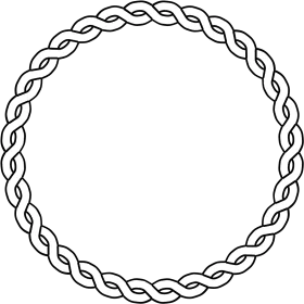 Elegant Intertwined Celtic-Inspired Circular Rope Clipart Design Border