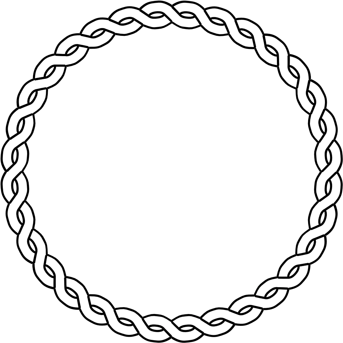 Elegant Intertwined Celtic-Inspired Circular Rope Clipart Design Border