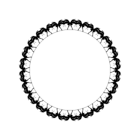 Intricate Black and White Symmetrical Circular Ornamental Clipart Design