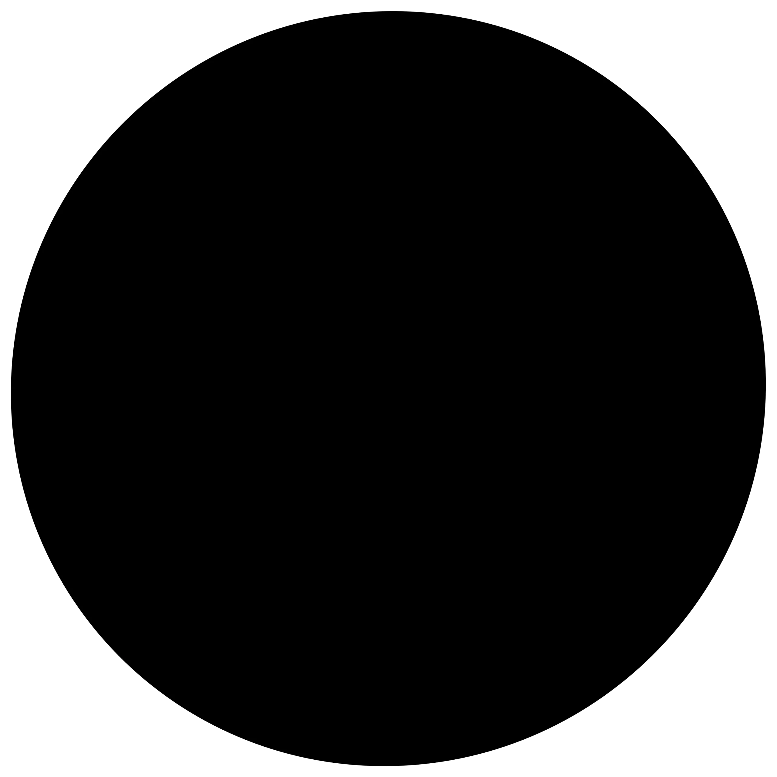 Minimalist Black Solid Circle Clipart Design with Pure Geometric Simplicity