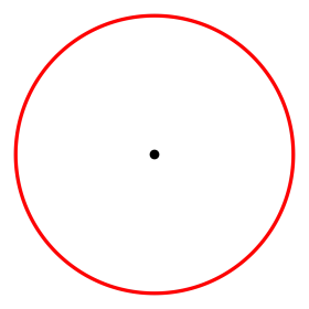 Minimalist Geometric Red Circle Clipart with Central Dot Design Element