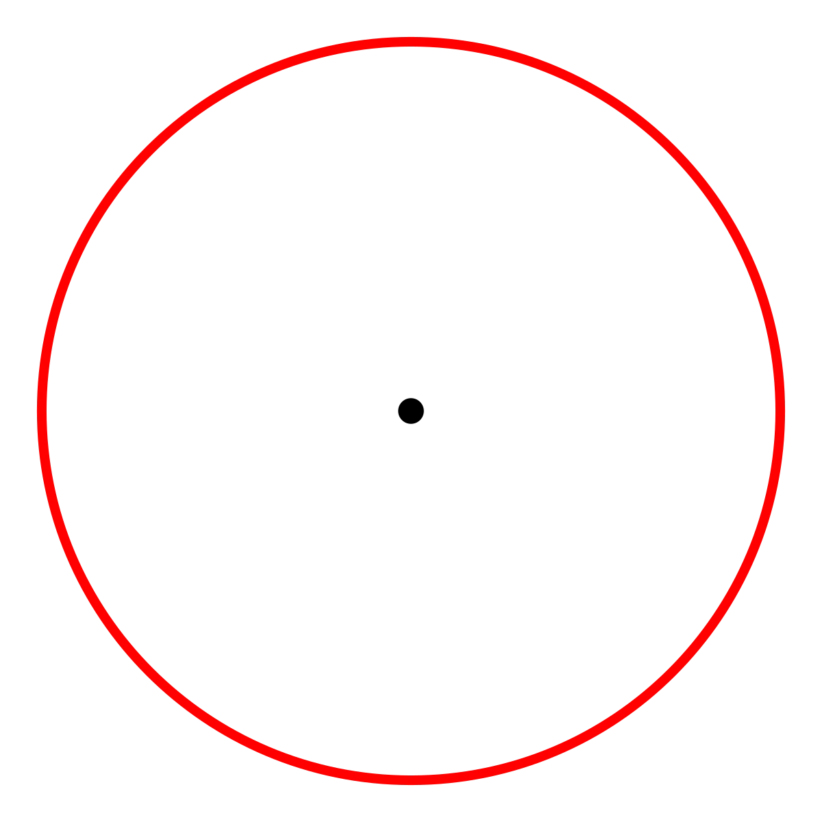 Minimalist Geometric Red Circle Clipart with Central Dot Design Element