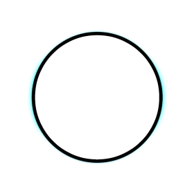 Minimalist Monochrome Circle Clipart with Subtle Teal Edge Highlights