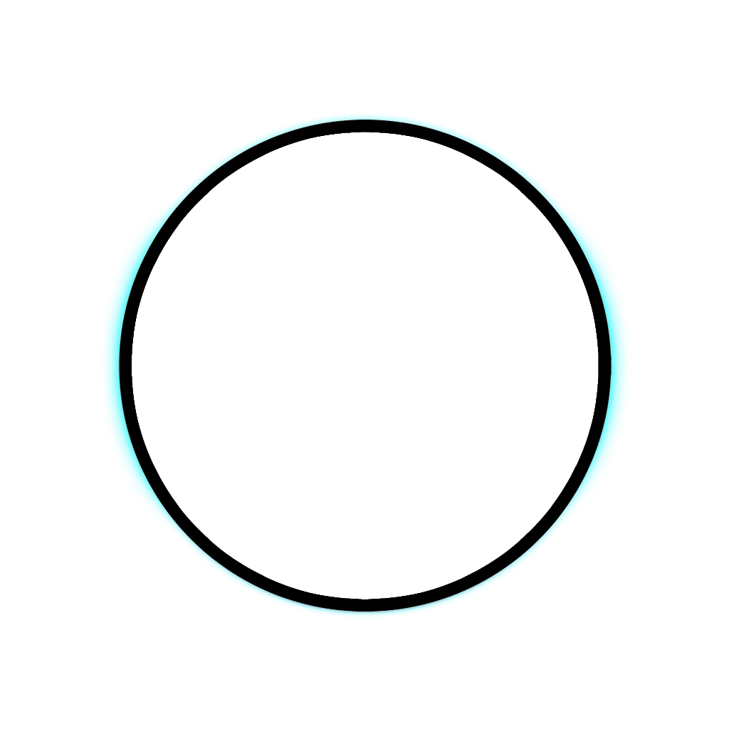 Minimalist Monochrome Circle Clipart with Subtle Teal Edge Highlights