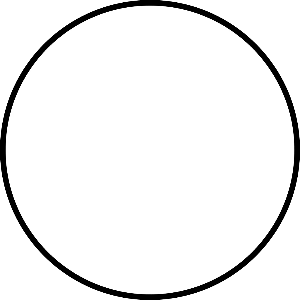 Minimalist Monochrome Perfect Circle Clipart - Simple Geometric Design Element