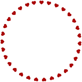 Romantic Red Heart Border Clipart - Delicate Circle Frame of Love Symbols
