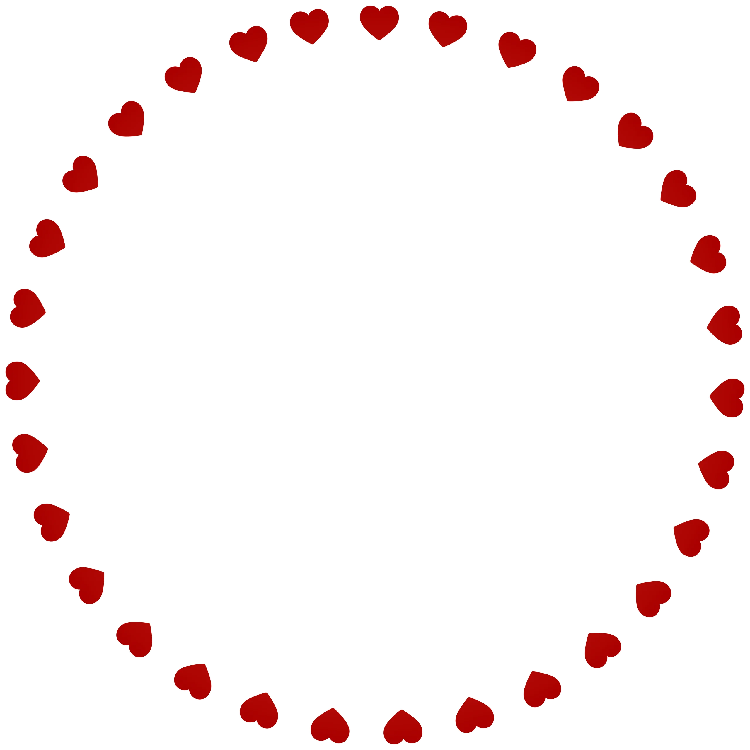 Romantic Red Heart Border Clipart - Delicate Circle Frame of Love Symbols