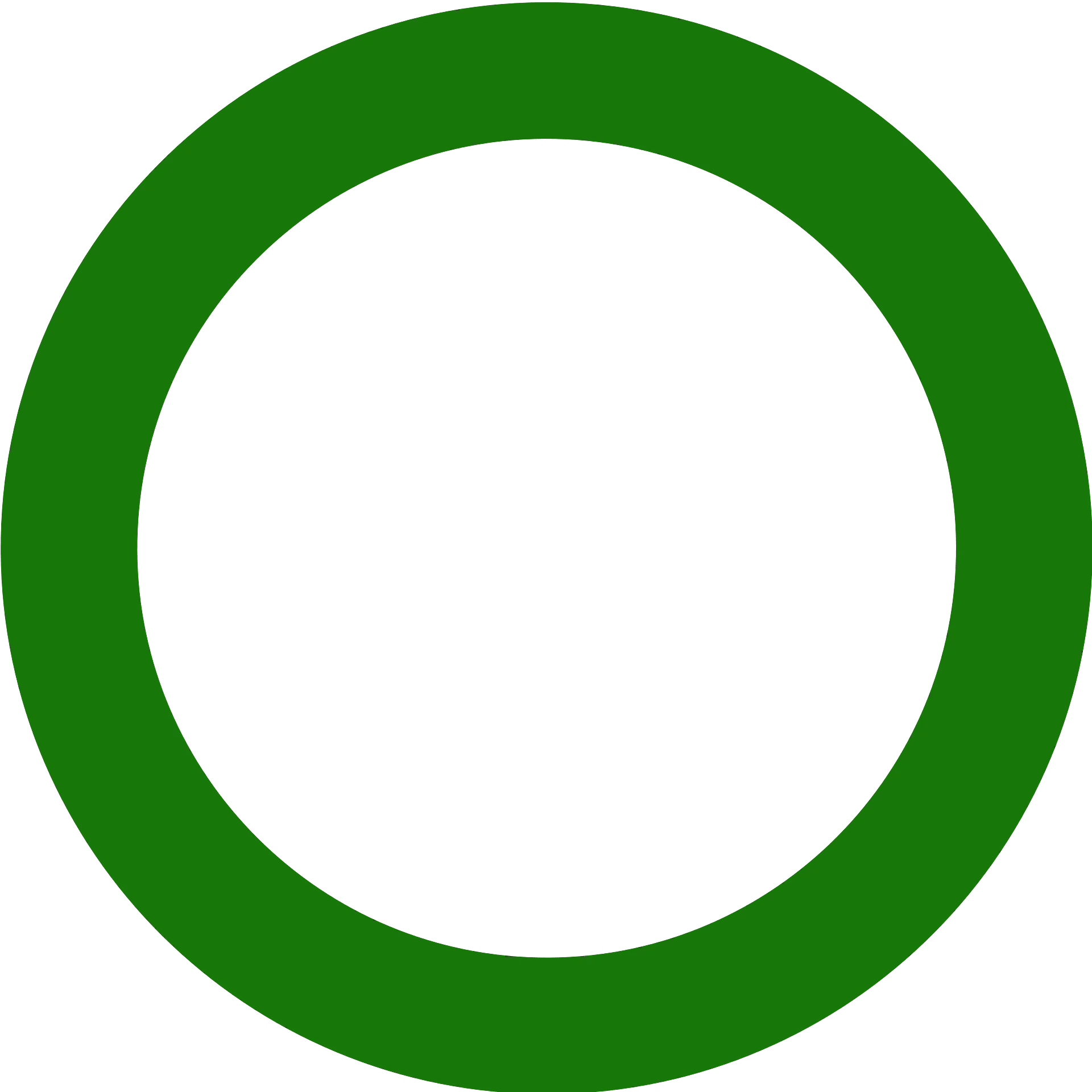 Simple Emerald Green Geometric Circle Clipart Design Element
