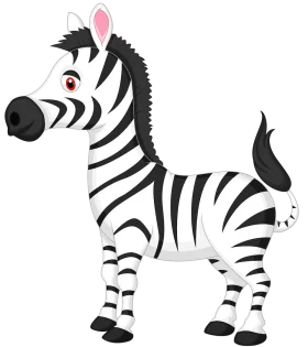 Adorable Cartoon Zebra Clipart: Playful Black and White Striped Safari Friend