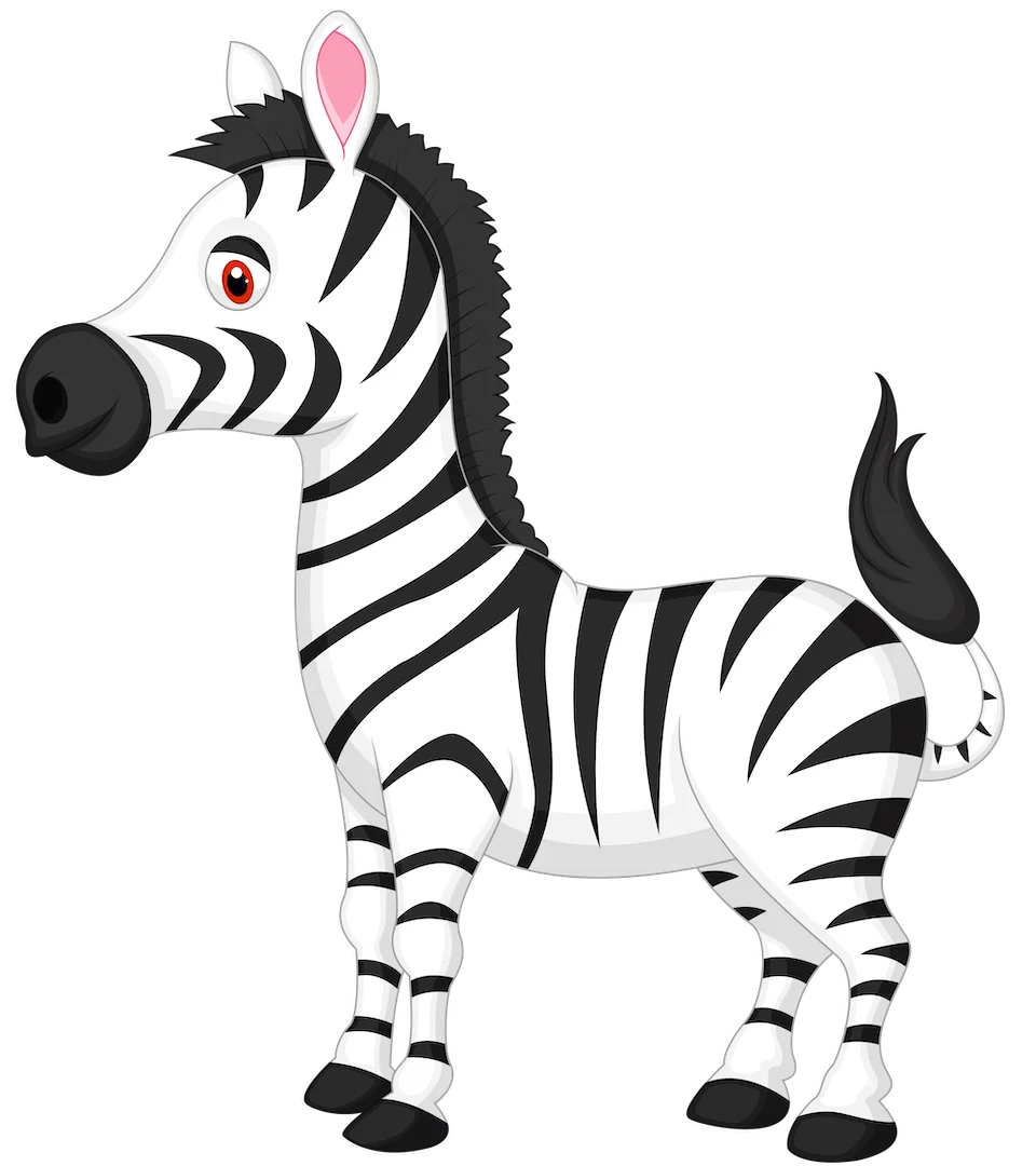 Adorable Cartoon Zebra Clipart: Playful Black and White Striped Safari Friend