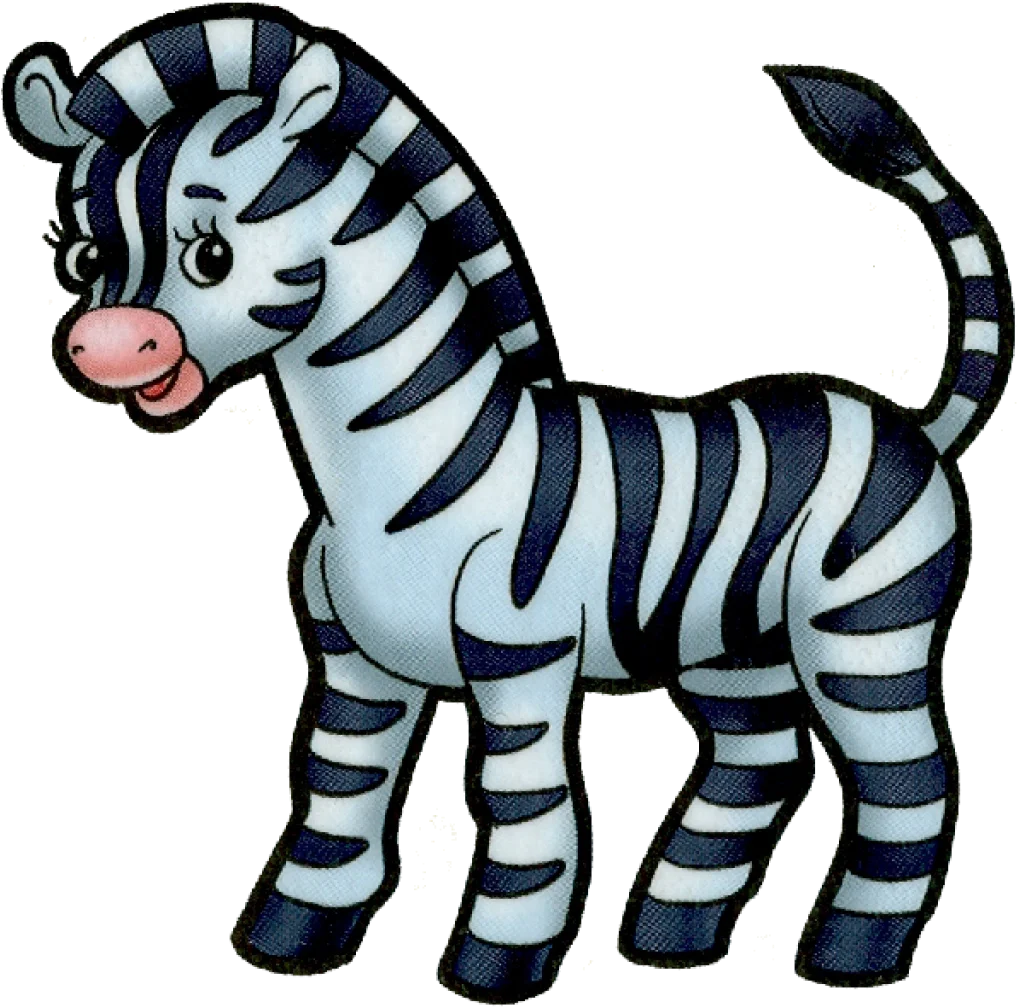 Adorable Cartoon Zebra Clipart: Playful Safari Animal Illustration for Kids
