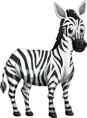 Adorable Cartoon Zebra Clipart with Playful Expression and Distinctive Stripes