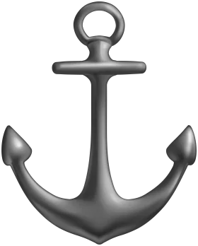 Classic Marine Navigation Metallic Anchor Clipart Design Element