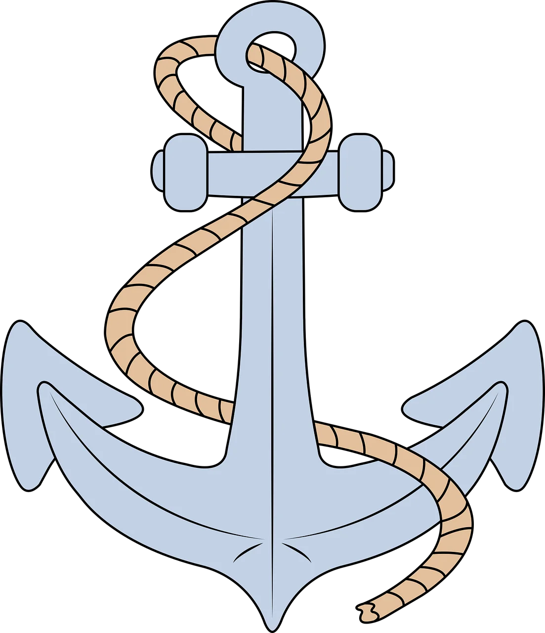 Classic Nautical Anchor Clipart with Intertwined Rope Illustration Design