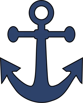 Classic Navy Blue Traditional Maritime Anchor Clipart Symbol Design