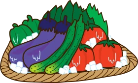 Diverse Vegetable Harvest Arrangement: A Colorful Culinary Clipart Illustration
