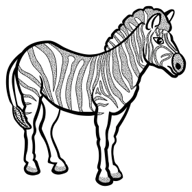 Elegant Black and White Zebra Clipart Illustration for Design Projects