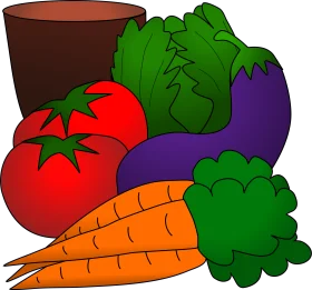 Fresh and Colorful Vegetable Clipart Collection with Organic Produce Design