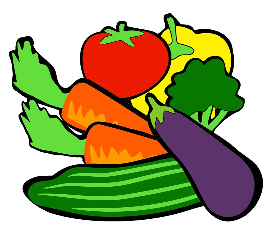 Fresh Garden Harvest Clipart: Colorful Vegetables Illustration Design