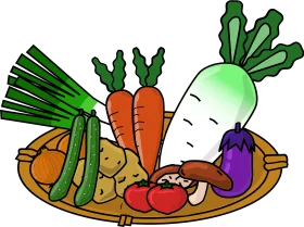 Fresh Garden Harvest Vegetables Clipart: A Colorful Illustration of Nutritious Produce
