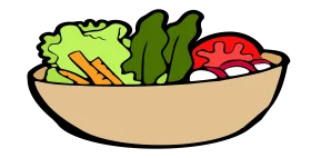 Fresh Garden Salad Clipart: A Colorful Illustration of Crisp Leafy Vegetables