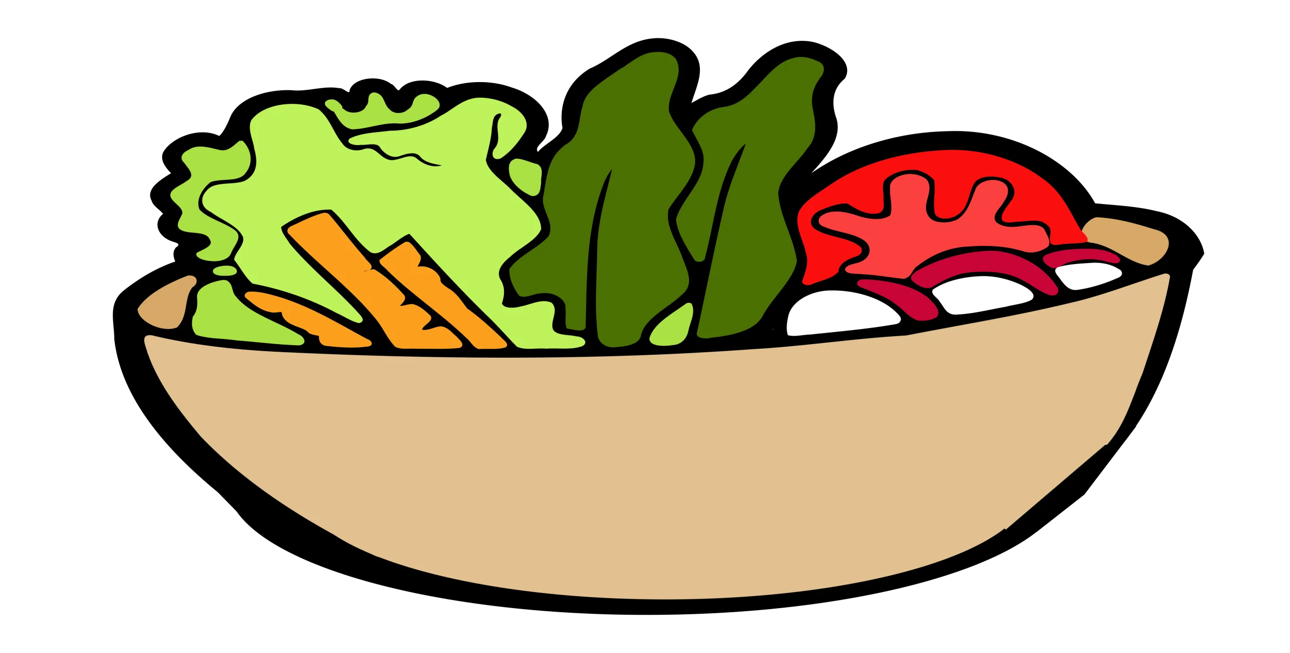 Fresh Garden Salad Clipart: A Colorful Illustration of Crisp Leafy Vegetables
