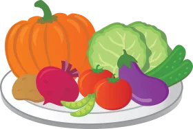 Fresh Harvest Bounty: A Colorful Arrangement of Vegetables Clipart Illustration