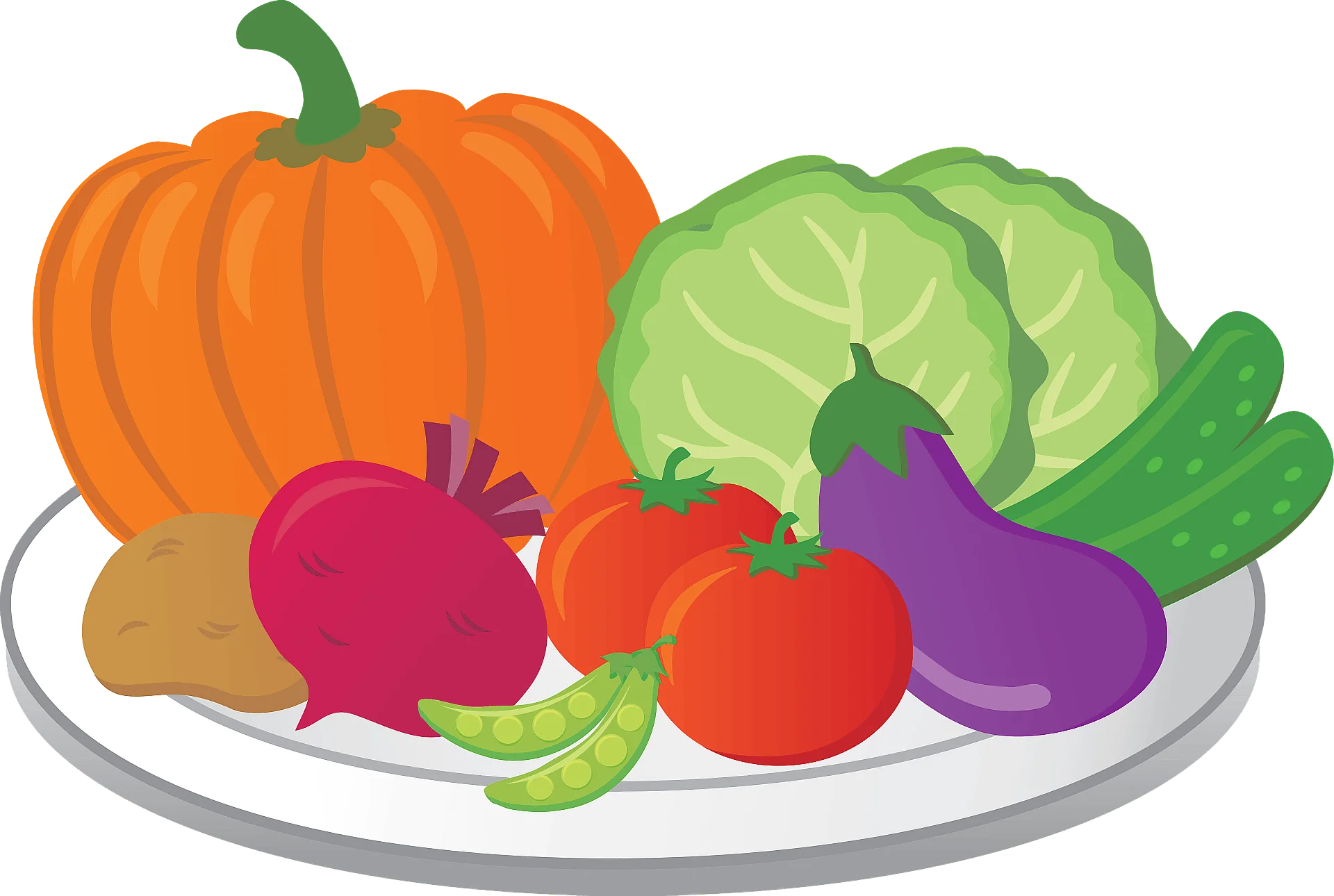 Fresh Harvest Bounty: A Colorful Arrangement of Vegetables Clipart Illustration