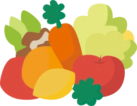 Fresh Harvest Bounty: Colorful Vegetables and Fruits Clipart Illustration