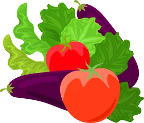 Fresh Harvest Delight: Colorful Garden Vegetables Clipart Illustration