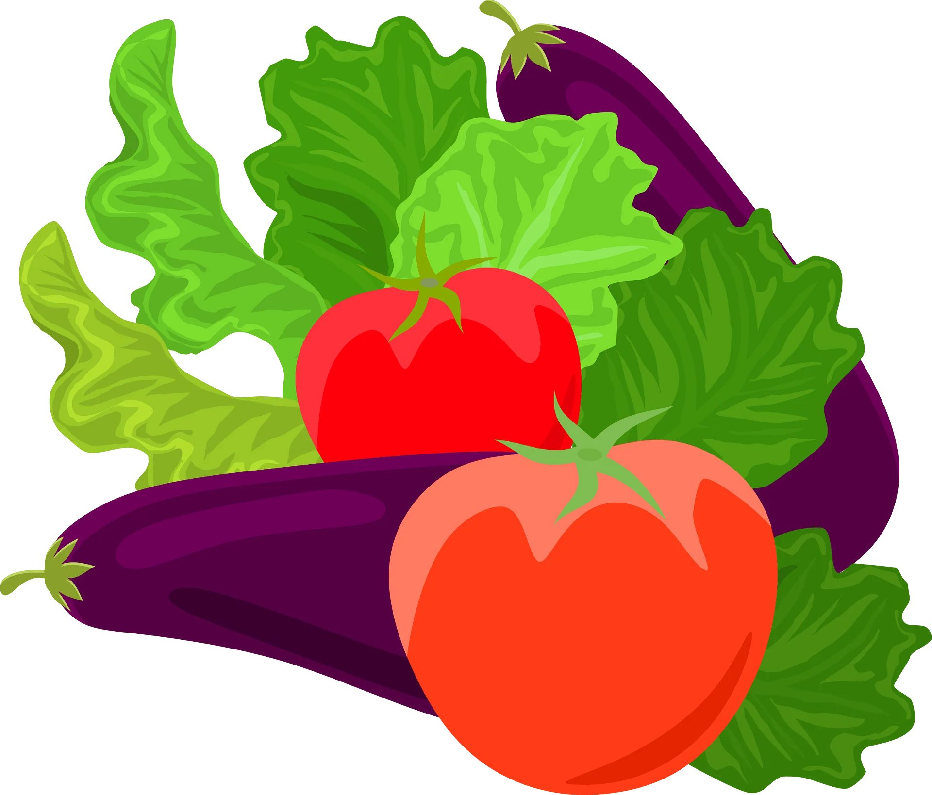 Fresh Harvest Delight: Colorful Garden Vegetables Clipart Illustration