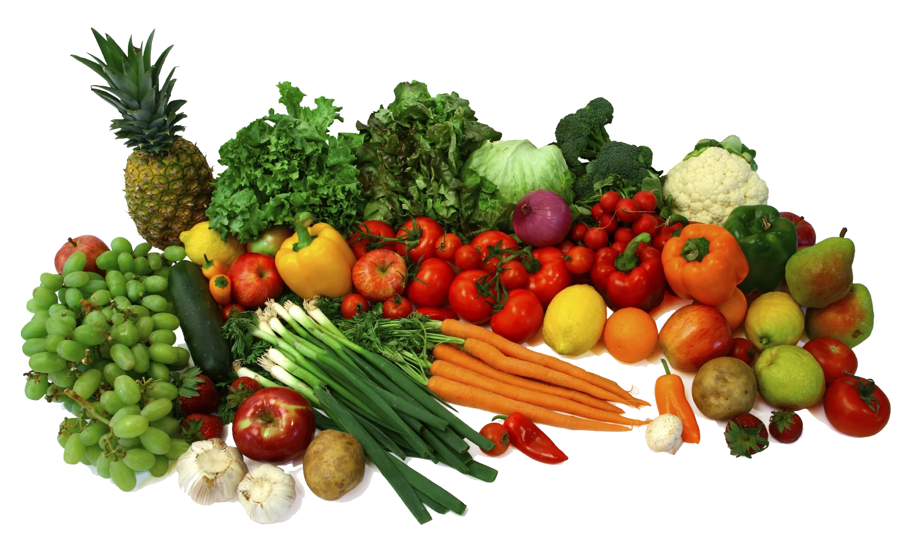 Fresh Organic Produce Clipart Showcase: A Colorful Array of Healthy Fruits and Vegetables