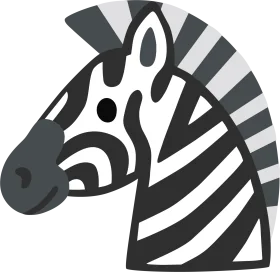 Monochromatic Geometric Zebra Head Minimalist Clipart Design
