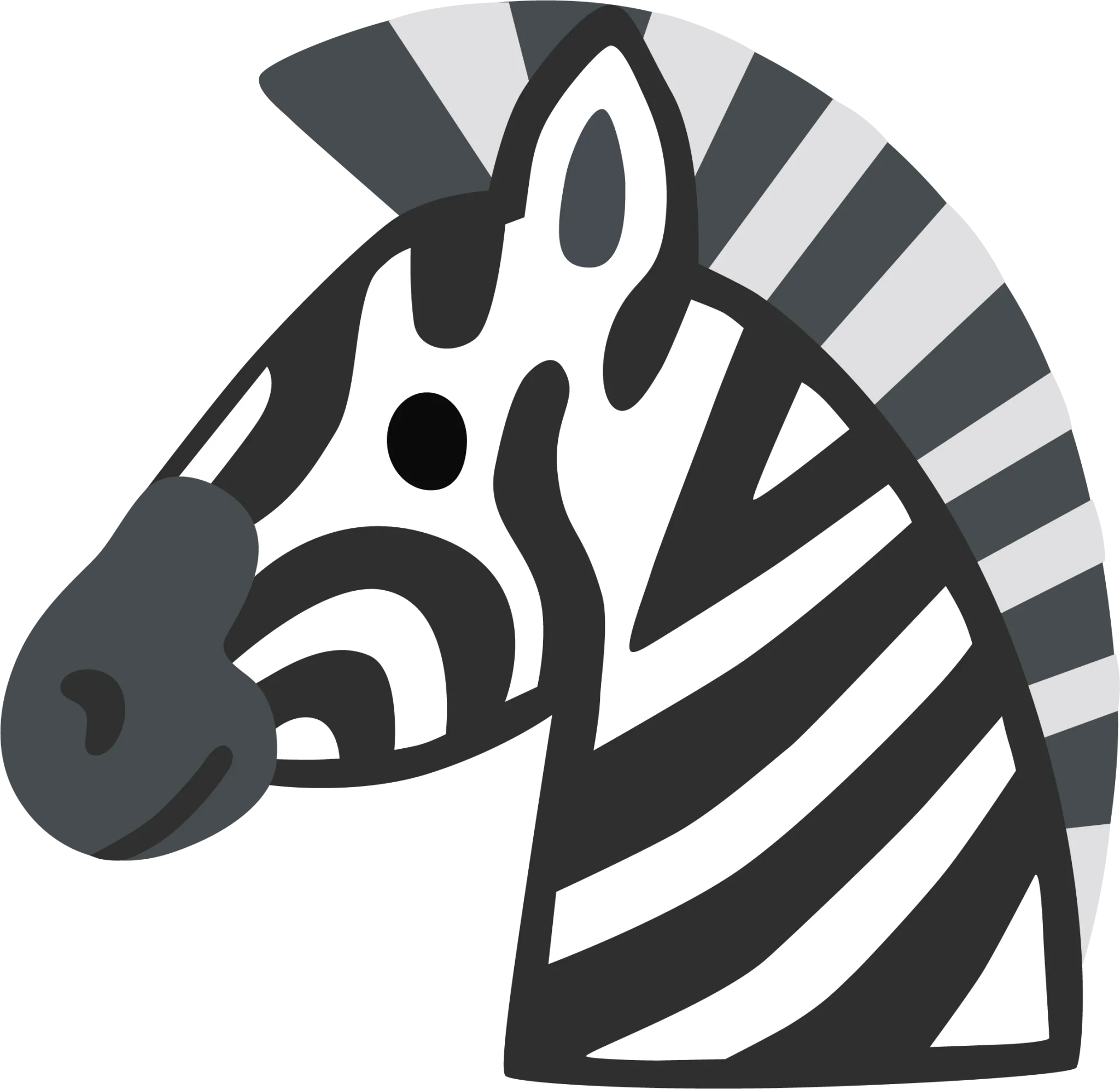 Monochromatic Geometric Zebra Head Minimalist Clipart Design