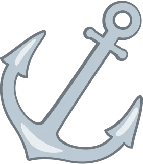 Nautical Maritime Anchor Clipart Design with Sleek Metallic Shading